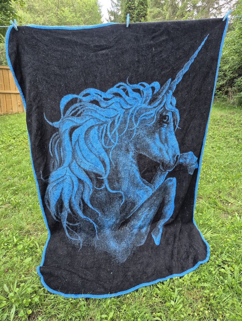 Vintage San Marcos Double Sided Unicorn Blanket
